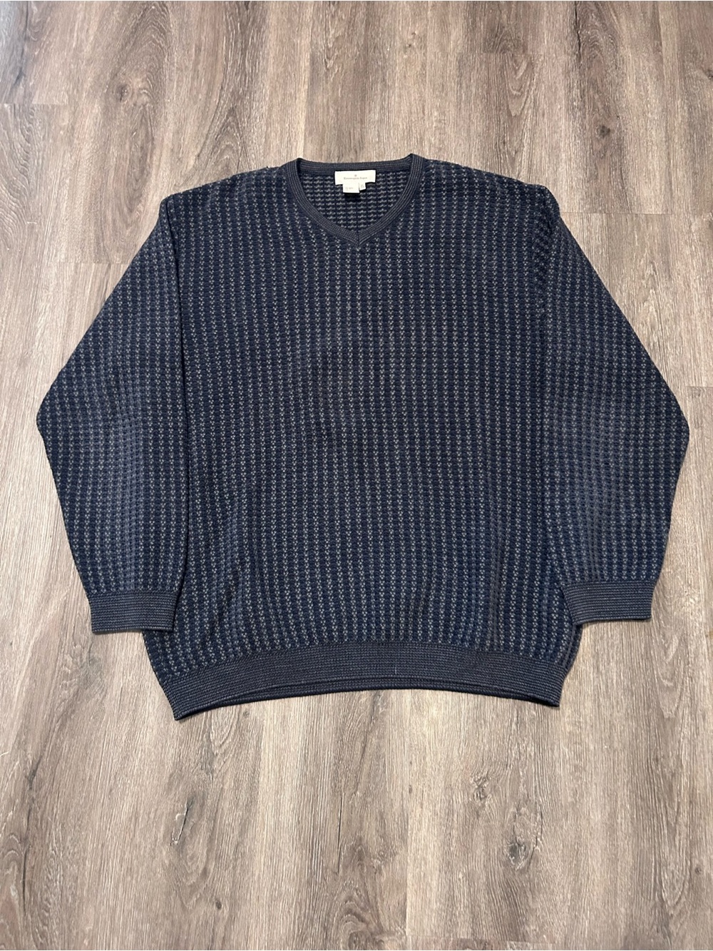 Ermenegildo Zegna Wool Blend Men’s XL V-Neck Sweater Blue Gray
